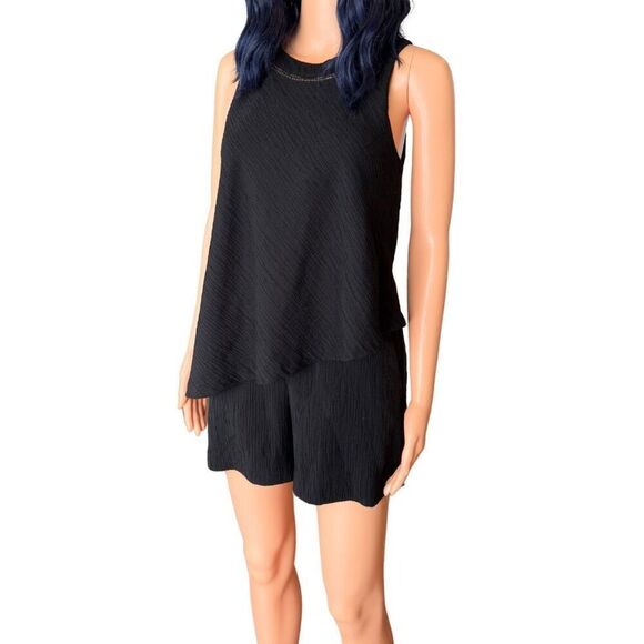 Elevenses Anthropologie Black Santa Ana Elevated Basics Dressy Date Romper XS - Picture 4 of 6